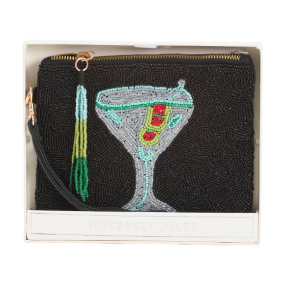SINCERELY JULES Martini Beaded Wristlet Pouch - Viral TikTok - NIB - Picture 1 of 4